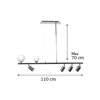 InLight Kremasto fotistiko apo xromio metallo kai lefki opalina 2XG9 kai 4XGU10110cm (6191-CH)