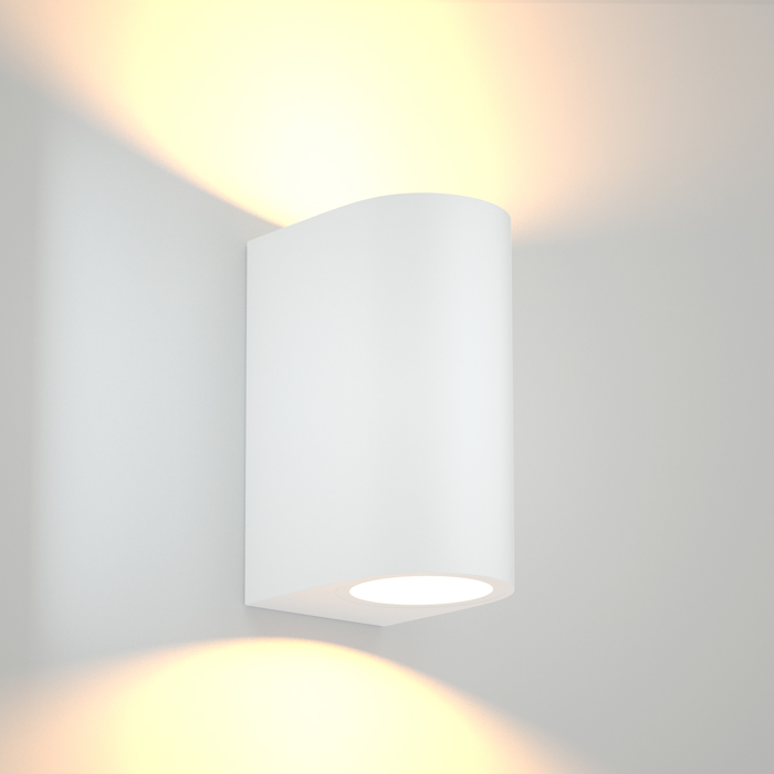 ItLighting Aplika Toixou Exoterikou Xorou Up-Down 'Michigan' ABS Lefki 2xGU10 9x14.7cm 80200124