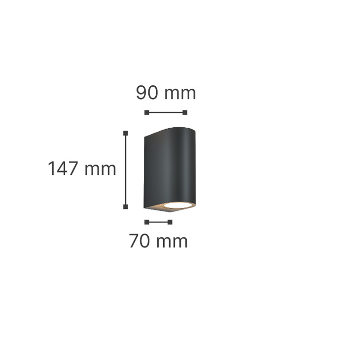 ItLighting Aplika Toixou Exoterikou Xorou Up-Down 'Michigan' ABS Lefki 2xGU10 9x14.7cm 80200124