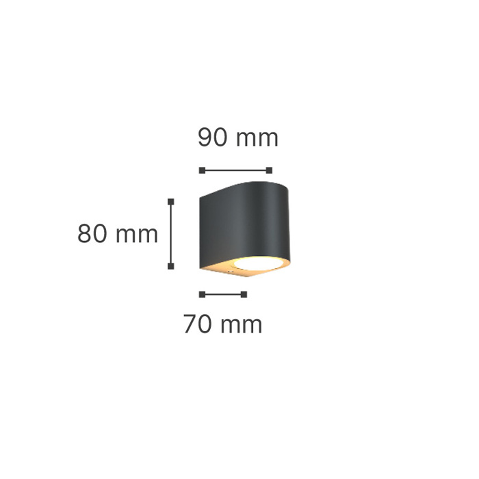 ItLighting Aplika Exoterikou Xorou 'Powell' 1xGU10 Anthraki 9x8cm 80200244