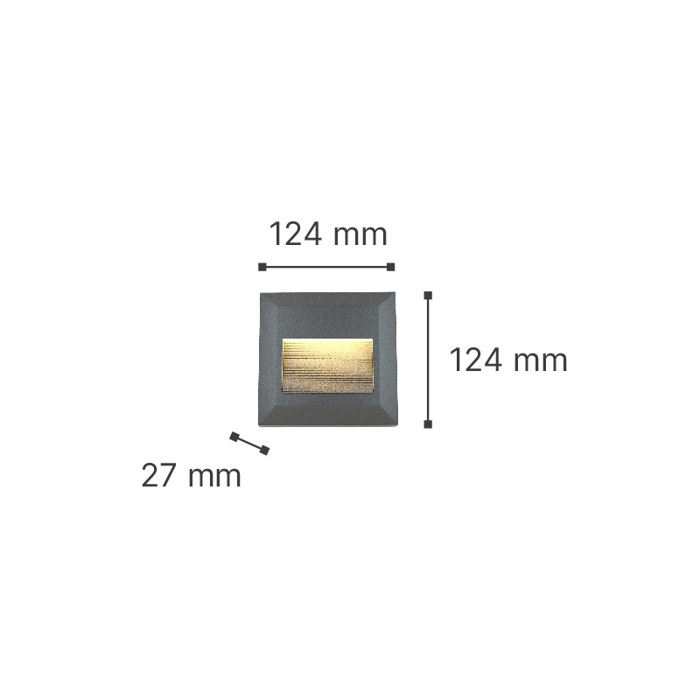 ItLighting Aplika Toixou Ex. Xorou 'Salmon' Anthraki LED 2W 3CCT 3000/4000/6000K 12.4x12.4cm 80201840