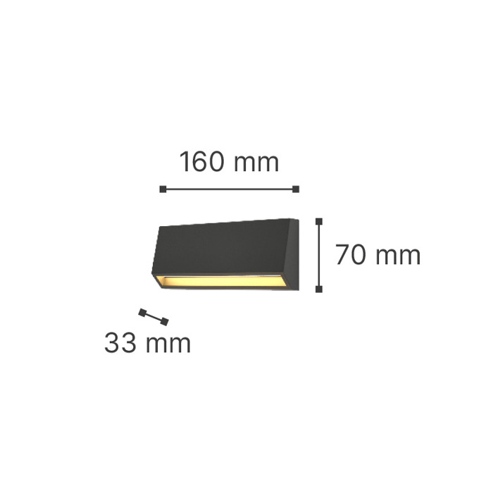 ItLighting Aplika Toixou Ex. Xorou 'Blue' Ggri LED 3W 3CCT 3000/4000/6000K 16x7cm 80202230