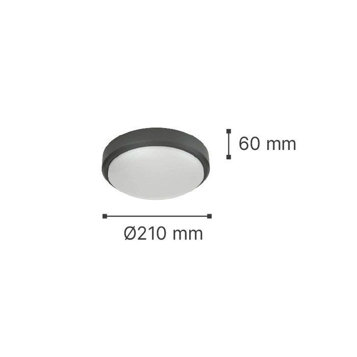 ItLighting Plafoniera Orofis Ex. Xorou 'Echo' Anthraki LED 15W 3CCT 3000/4000/6000K F21x6cm 80300240