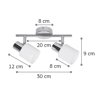 InLight Epitoixio spot apo metallo se nikel mat apoxrosi 2XE14 30cm (9065-2F-Nikel Mat)