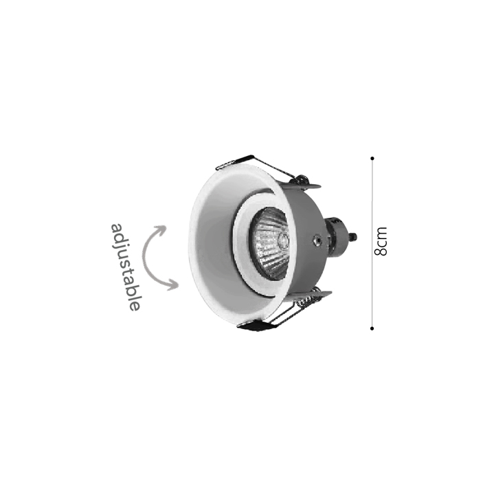 Inlight Downlight Spot GU10 se Mavri Apoxrosi 8cm (X0010-Black)
