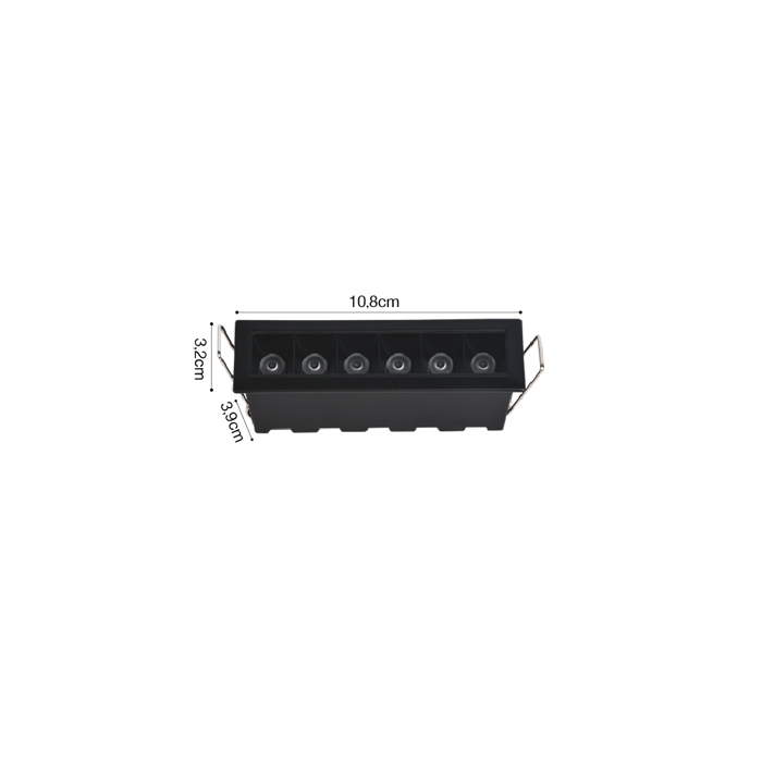 Inlight Downlight Spot 6x3W 3CCT se Mavri Apoxrosi 10.8x3.2x3.9cm (X00200B)