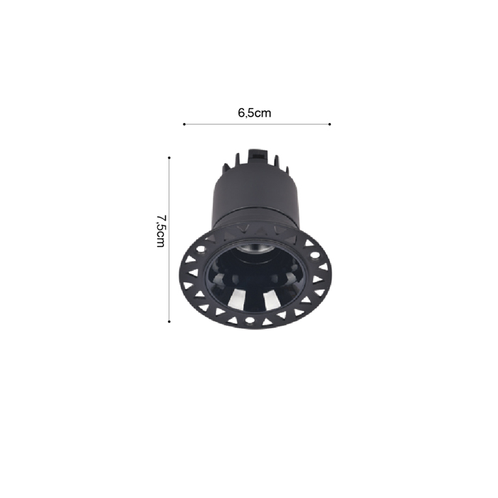 Inlight Downlight Spot 5W 3CCT se Mavri Apoxrosi 6.5x7.5cm (X00220B)