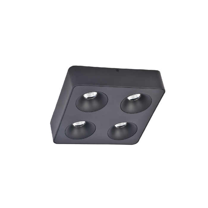 Inlight Downlight Mounted Spot 4x8W 3CCT se Mavri Apoxrosi 22.6x5.5x22.6cm (X00290B)