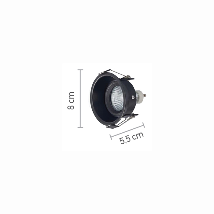 InLight Xonefto spot apo mavro metallo 1XGU10 F8cm (X0010-BL)