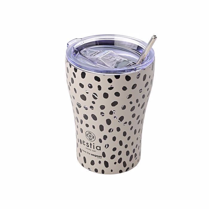 Estia Thermos Coffee Mug ''Save the Aegean'' 350ml Leopard Taupe 01-16852