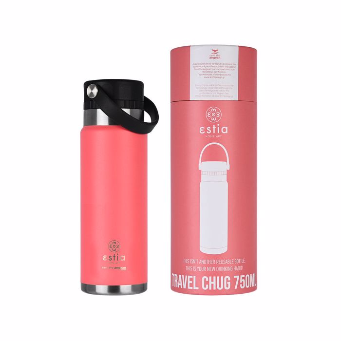 ESTIA Thermos Inox Travel Chug Save the Aegean 750ml Fusion Coral 01-17828