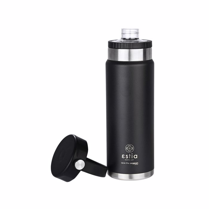 ESTIA Thermos Inox Travel Chug Save the Aegean 750ml Midnight Black 01-17903