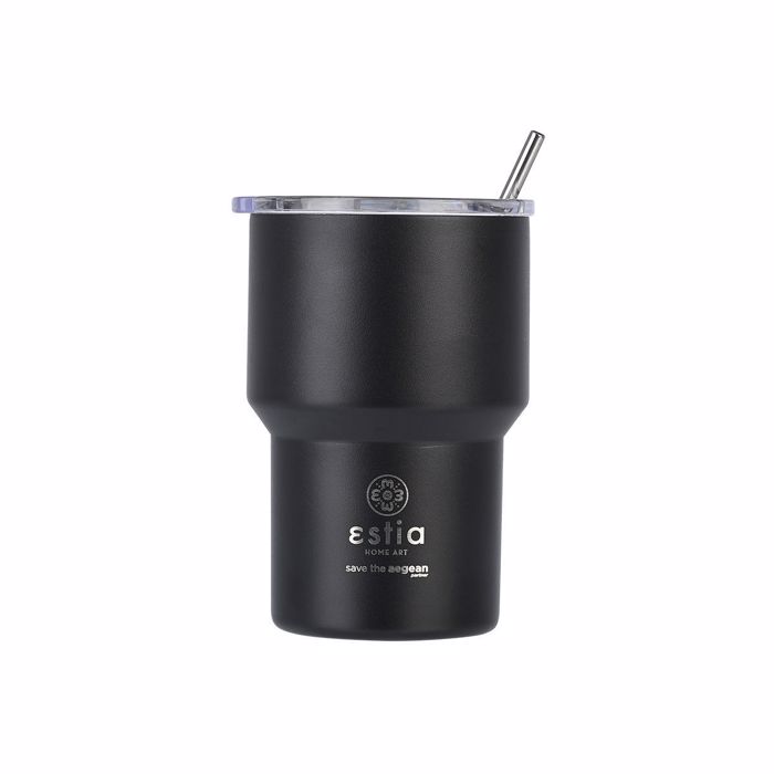 Estia Thermos Mug Lite SAVE THE AEGEAN 400ml MIDNIGHT BLACK 01-18443