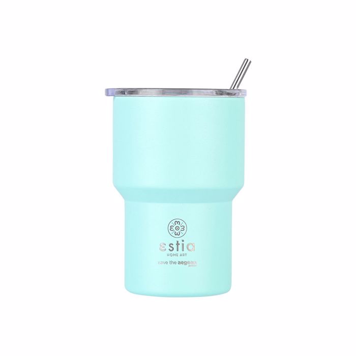 ESTIA Thermos Inox Mug Lite Save the Aegean 400ml Bermuda Green 01-18481