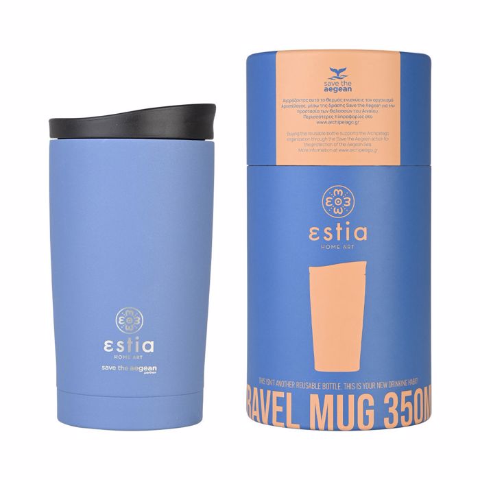 ESTIA Thermos Inox Travel Mug Save the Aegean 350ml Denim Blue 01-20378