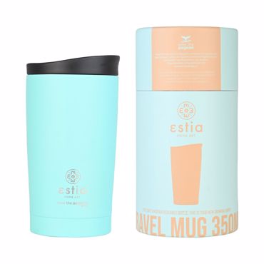 ESTIA Θερμός Inox Travel Mug Save the Aegean 350ml Bermuda Green 01-20385