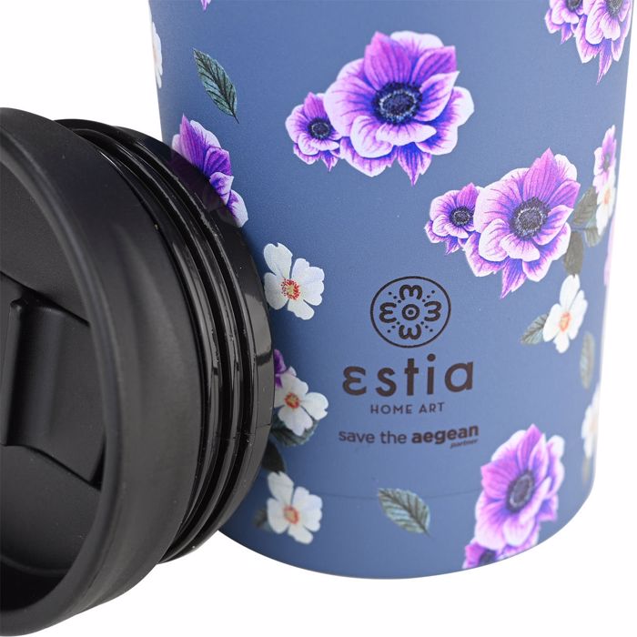 ESTIA Thermos Inox Travel Mug Save the Aegean 450ml Garden Blue 01-20415