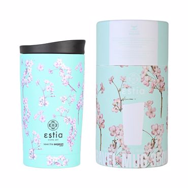 ESTIA Θερμός Inox Travel Mug Save the Aegean 350ml Blossom Green 01-20446
