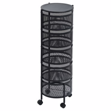 Estia Τρόλεϊ Αποθήκευσης Μεταλλικό Μαύρο με 5 Συρτάρια Φ30x90cm 01-21245