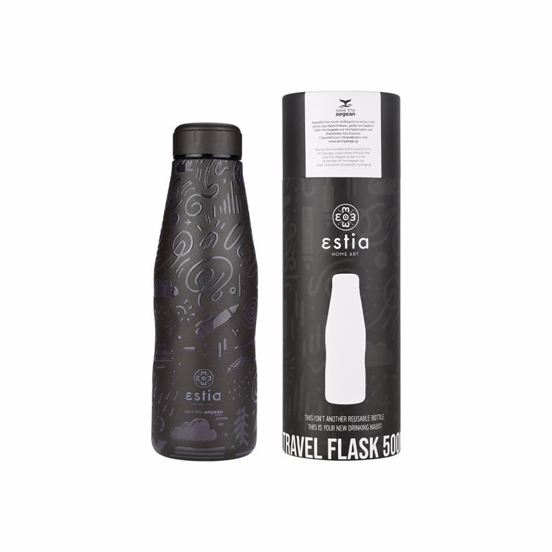 Estia Θερμός Travel Flask SAVE THE AEGEAN 500ml NOIR ECHO 01-22044