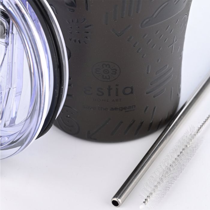 Estia Thermos Coffee Mug SAVE THE AEGEAN 350ml Noir Echo 01-22891