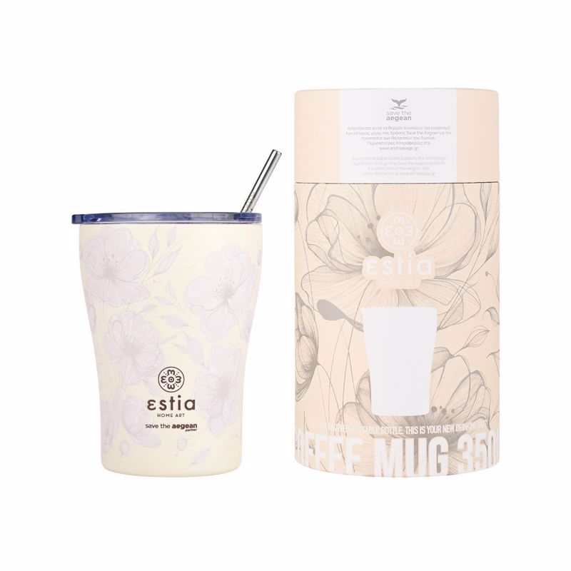 Θερμός-Ποτήρι Ανοξείδωτο Coffee Mug Terra Serenity Save The Aegean Estia 350ml-9×13εκ. 01-23034