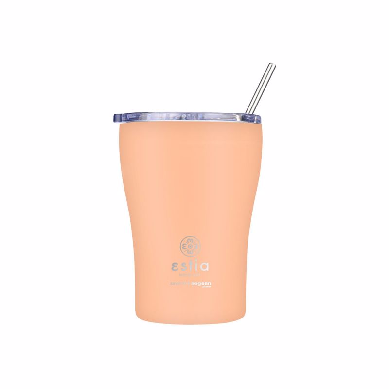 Θερμός-Ποτήρι Ανοξείδωτο Coffee Mug Peach Fuzz Save The Aegean Estia 350ml-9×13εκ. 01-23416