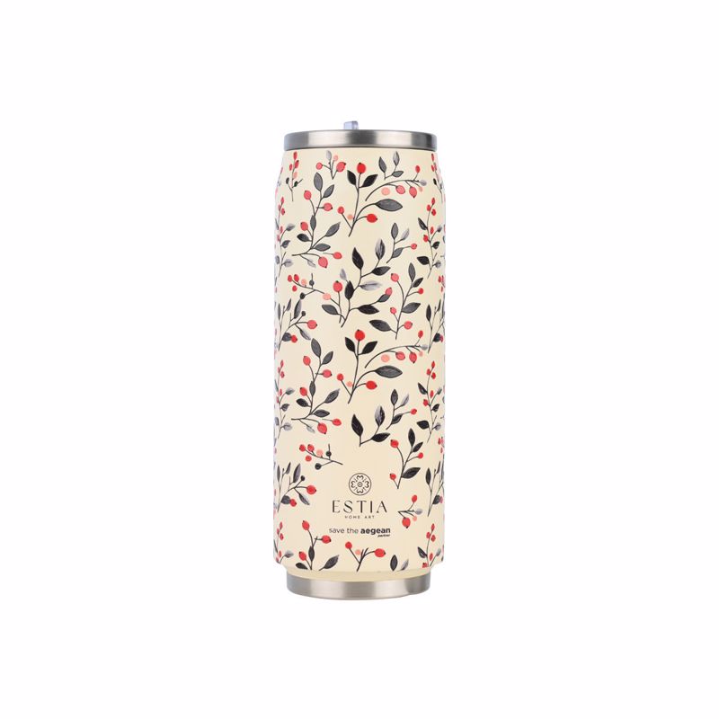 Estia Θερμός Travel Cup SAVE THE AEGEAN 500ml BLOOM BEIGE Φ7x19cm 01-31213