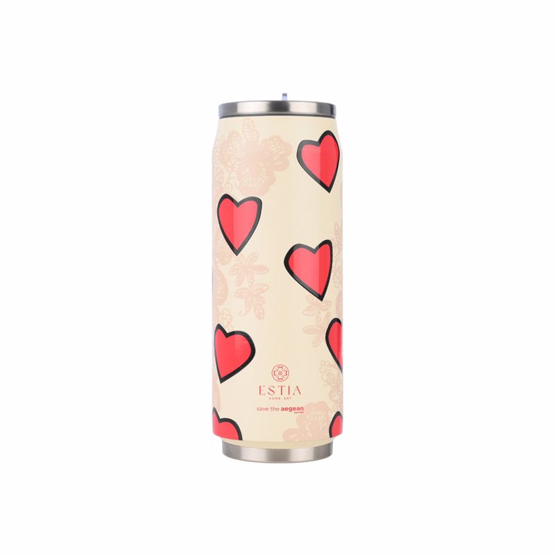Θερμός-Ποτήρι Ανοξείδωτο Travel Cup Tender Lace Save The Aegean Estia 500ml-7×19εκ. 01-31329