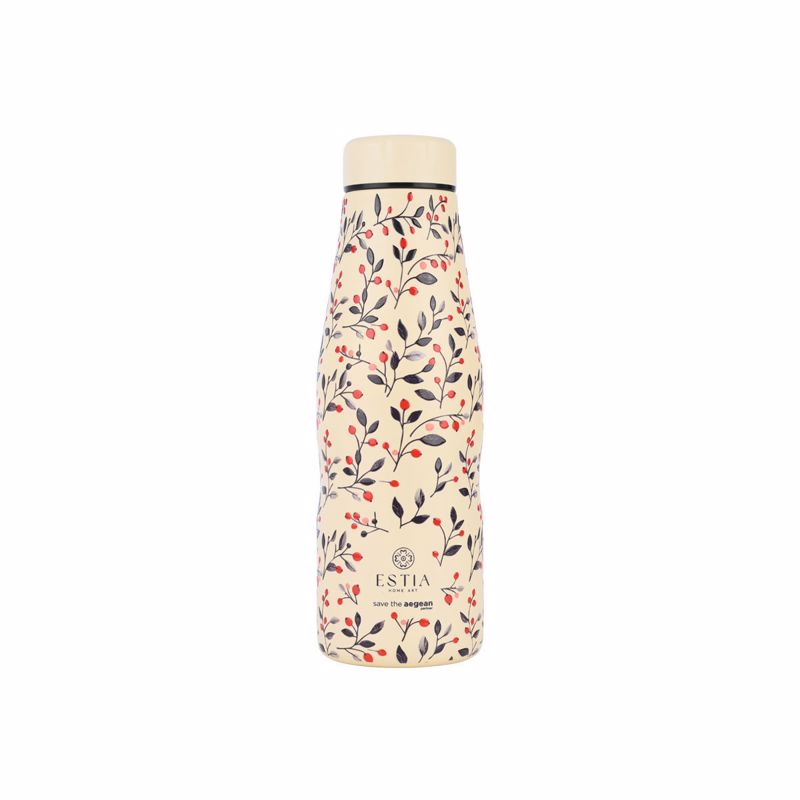 Θερμός-Μπουκάλι Ανοξείδωτο Flask Bloom Beige Save The Aegean Estia 500ml-7x7x22,3εκ. 01-31558 Υλικό