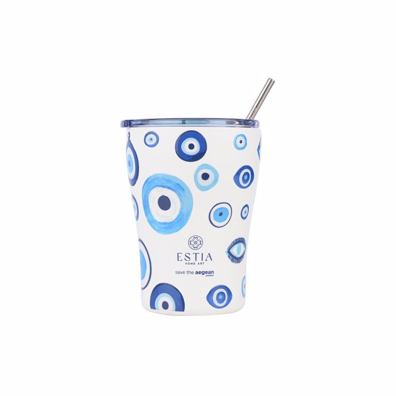 Θερμός-Ποτήρι Ανοξείδωτο Coffee Mug Spirit Of Luck Save The Aegean 350ml-9×13εκ. Estia
