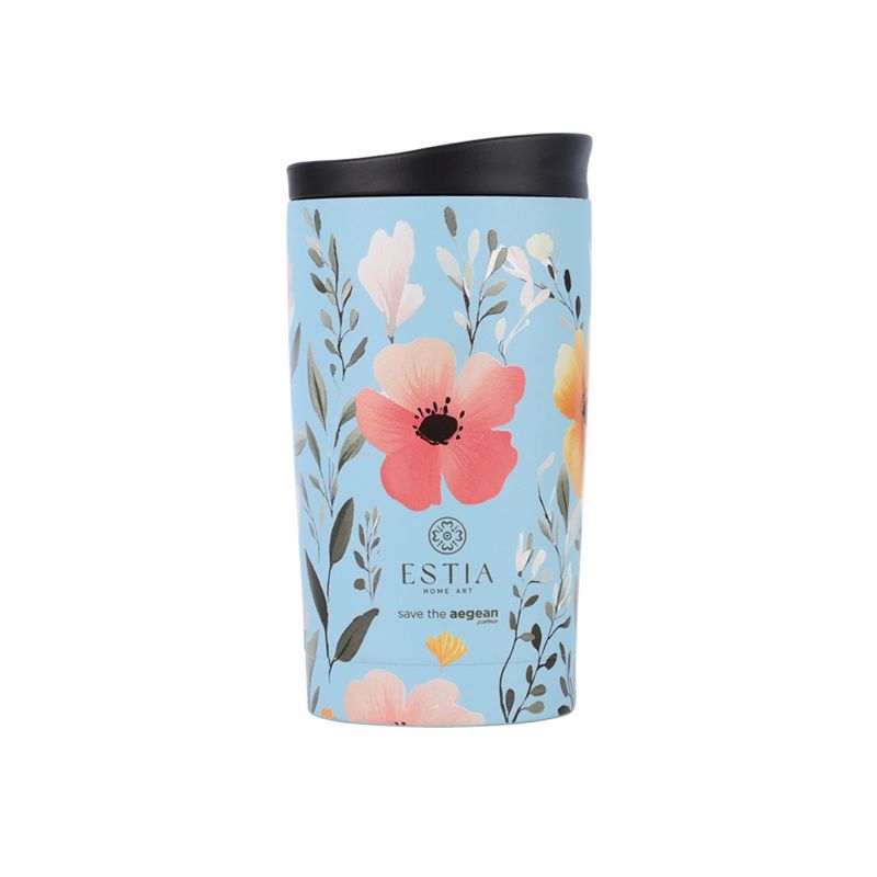 Θερμός Ποτήρι Ανοξείδωτος Travel Mug Sky Garden Save The Aegean 350ml-8x8x15εκ. Estia