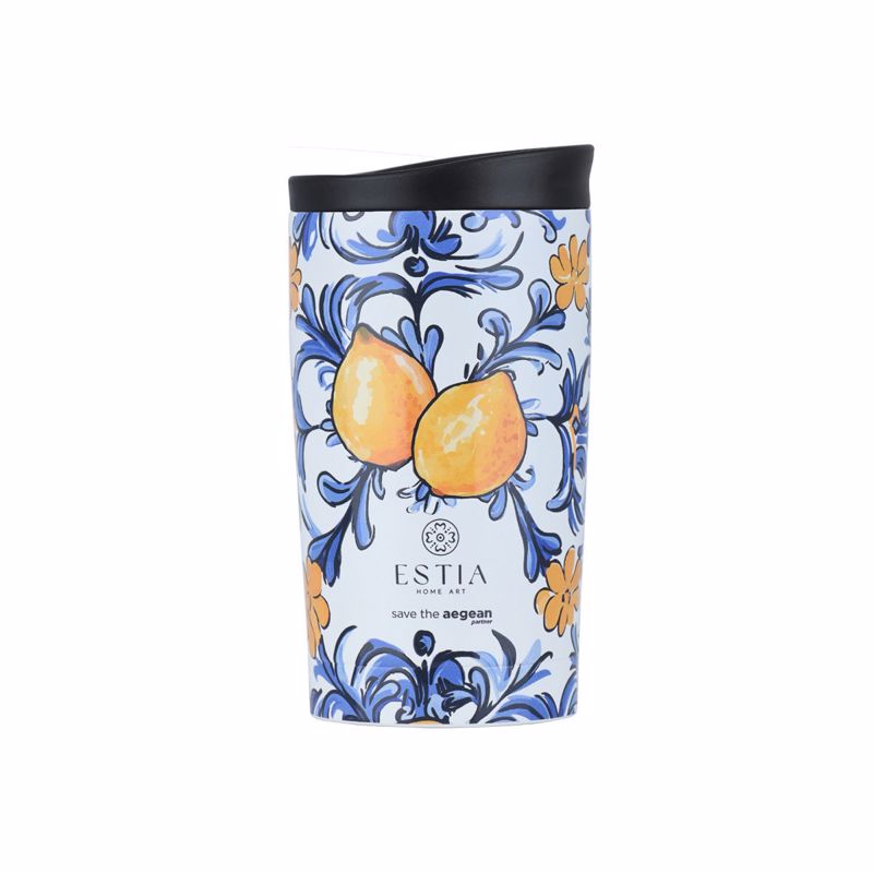 Θερμός Ποτήρι Ανοξείδωτος Travel Mug Amalfi Coast The Aegean 350ml-8x8x15εκ. Estia 01-31909