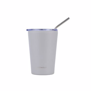 HOMELY Θερμός Mug 400ml PEBBLE GRAY 9x8.5x13cm 01-32630