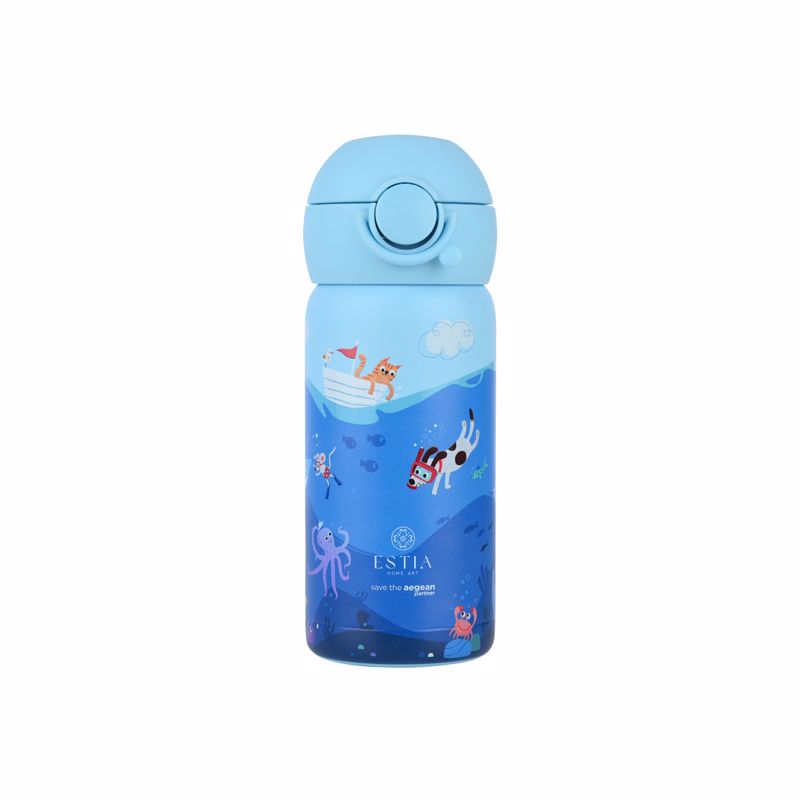 Estia Θερμός Παιδικό Wonder Bottle SAVE THE AEGEAN 350ml OCEAN PLAY Φ7x18cm 01-33040