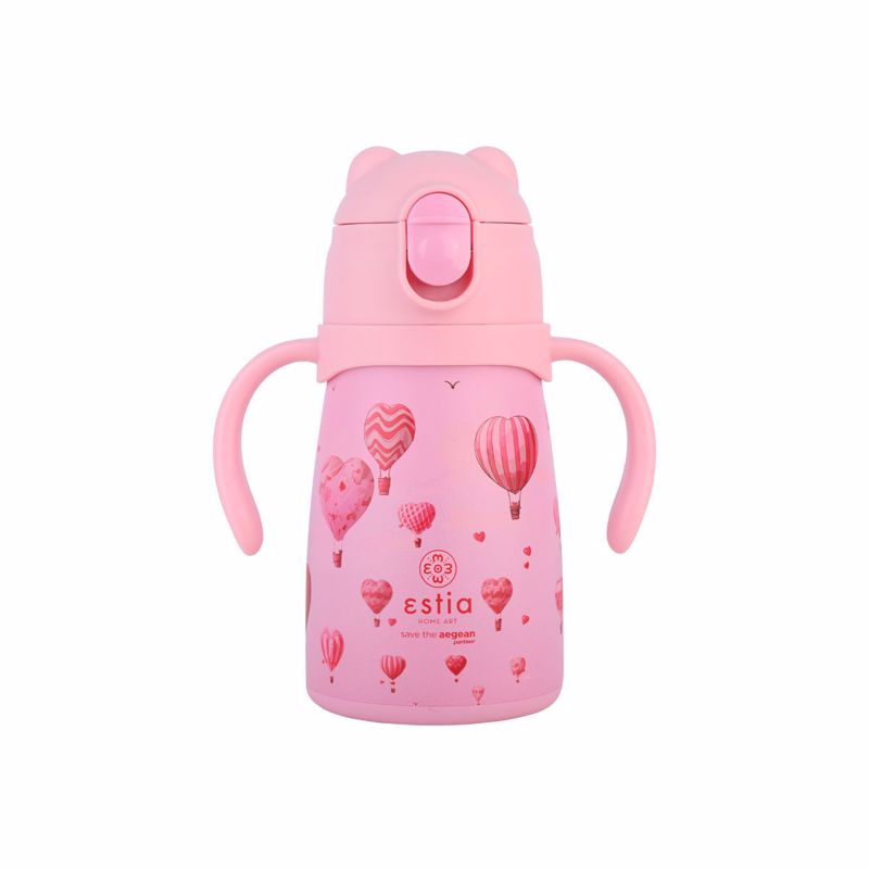 Θερμός Παιδικό Ανοξείδωτος Με Καλαμάκι 300ml-7,3x13x16,5εκ. Love Ascend Save The Aegean Bubble