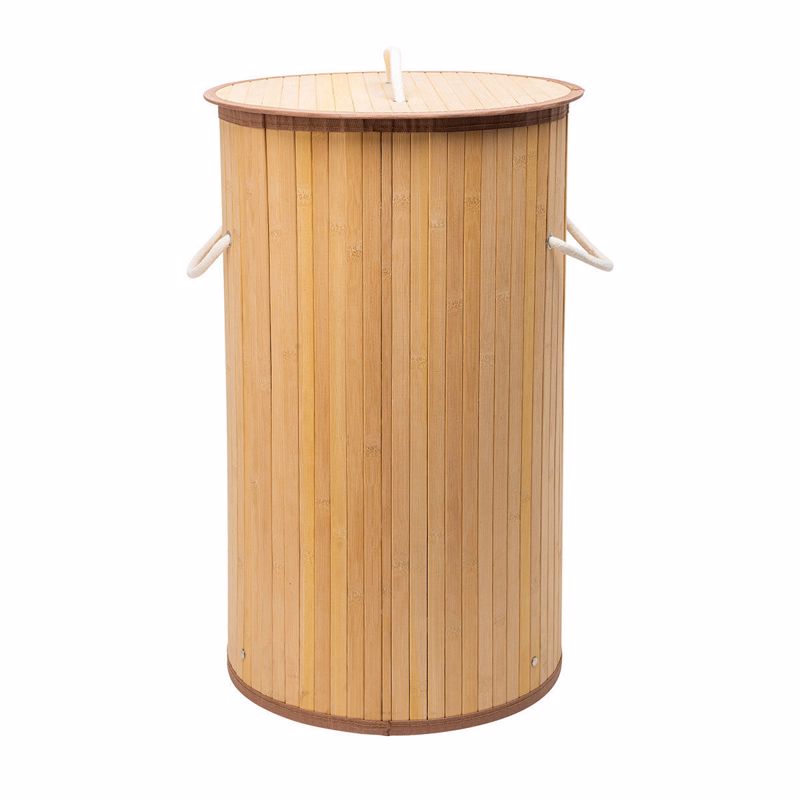 Estia Καλάθι Απλύτων Bamboo Essentials Πτυσσόμενο Στρογγυλό 57Lt 02-12823