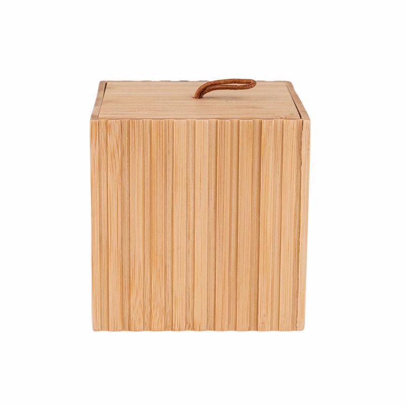 Estia Κουτί Αποθήκευσης Και Οργάνωσης Μπάνιου Bamboo Essentials 9X9X8cm 02-13165