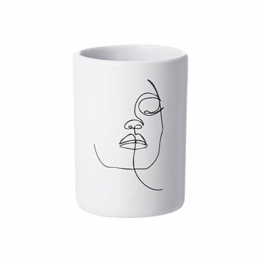 Estia Ποτηράκι Μπάνιου Line Art Κεραμικό Λευκό 02-18115