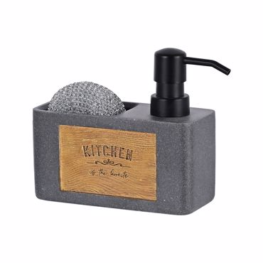 Estia δοχειο υγρου πιατων 120ml γκρι με θηκη για σφουγγαρι 15x6x14εκ 02-18139