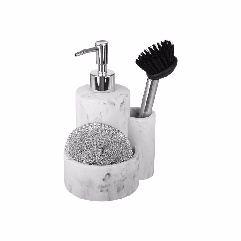 Estia δοχειο υγρου πιατων Marble με θηκη για σφουγγαρι και βούρτσα 12,5Χ10Χ18εκ 02-18146
