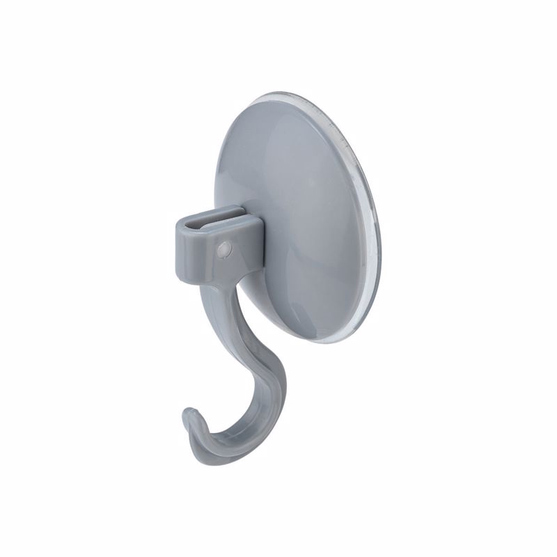 Estia Κρεμάστρα Μονή Πλαστική με Βεντούζα Γκρι 02-25281