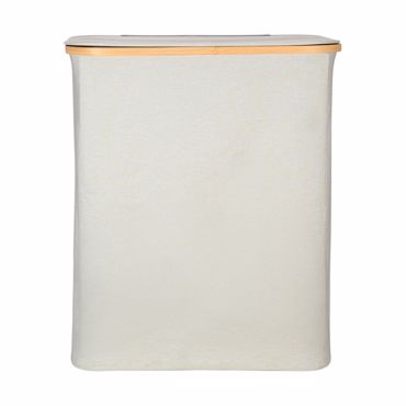 Estia Καλάθι Απλύτων BAMBOO ESSENTIALS Γκρι 144lt με Καπάκι και 2 Mesh Bags 56x37x68cm 02-26974