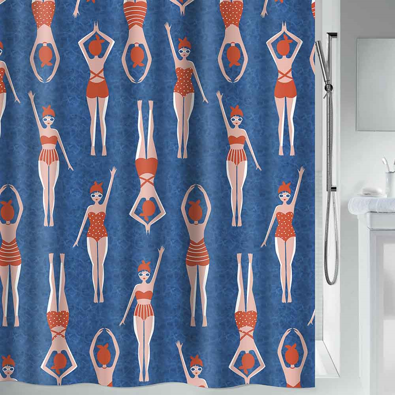 Κουρτίνες Μπάνιου agiovlasitishome - ΣΗΜΑΝΤΙΚΟ: Σε περίπτωση διαφοράς τιμής από το κατάστημα ισχύει παντα και μόνο η τιμή του καταστήματος Dimitracas Κουρτίνα Μπάνιου 180x200cm BAIGNEUSES Μπλε 0