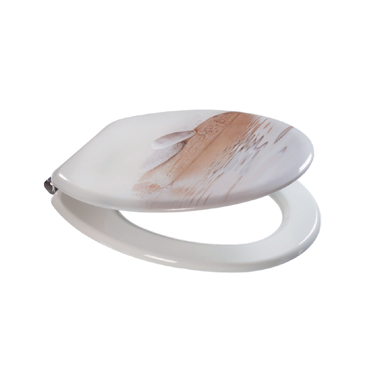 Dimitracas Καπάκι Λεκάνης STONES από MDF Λευκό με Σχέδιο 45x36cm 03697.001