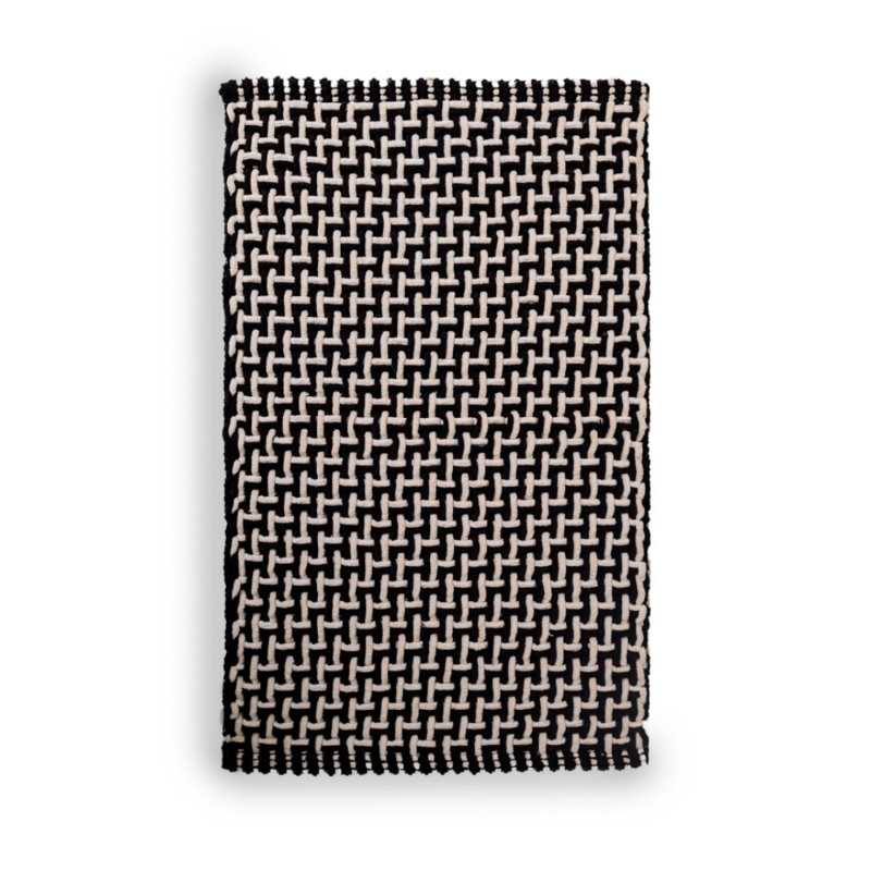 Dimitracas Χαλάκι PLEKTO Ασπρόμαυρο 80x50cm 05641.002