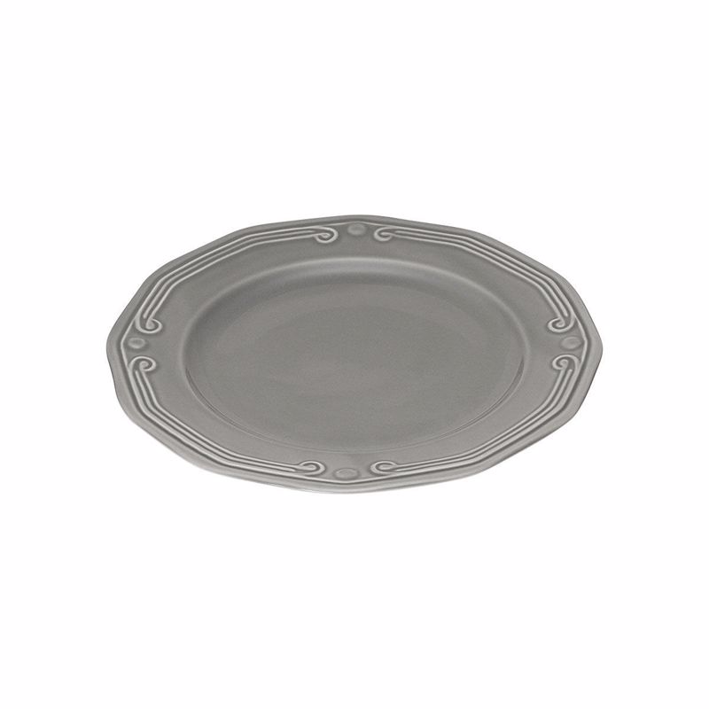 Estia Πιάτο Ρηχό Athénée Πορσελάνινο Ανάγλυφο 20cm Γκρί