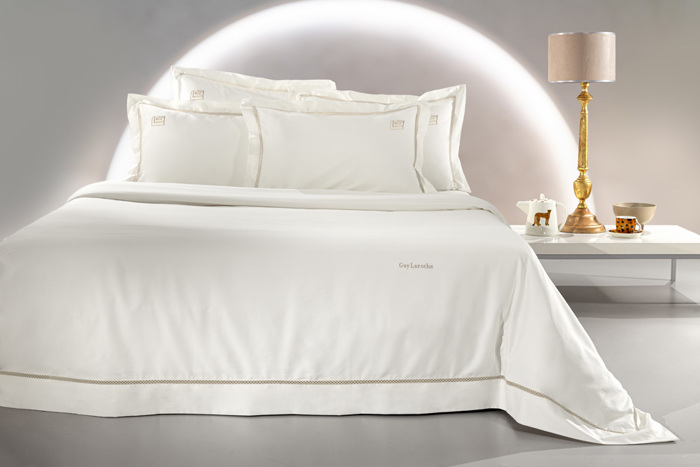 Guy Laroche Set Paplomatothiki Bambakosaten King Size me 2 Maxilarothikes BLEND ECRU- IVORY 240X250 1112092222004