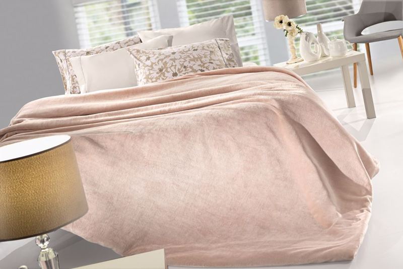 Guy Laroche Κουβέρτα Velvet Pudra Υπέρδιπλη 220X240 δύο όψεων Με...