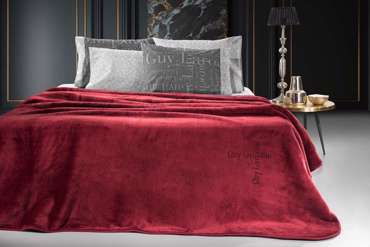 Guy Laroche Βελουτέ Διπλή Κουβέρτα Logo Burgundy 220x240cm